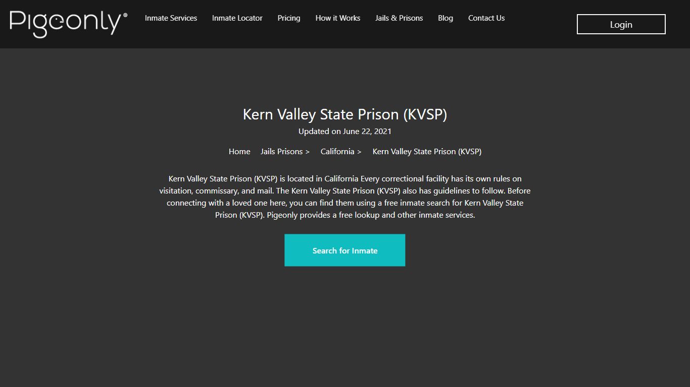 Kern Valley State Prison (KVSP) Inmate Search | California